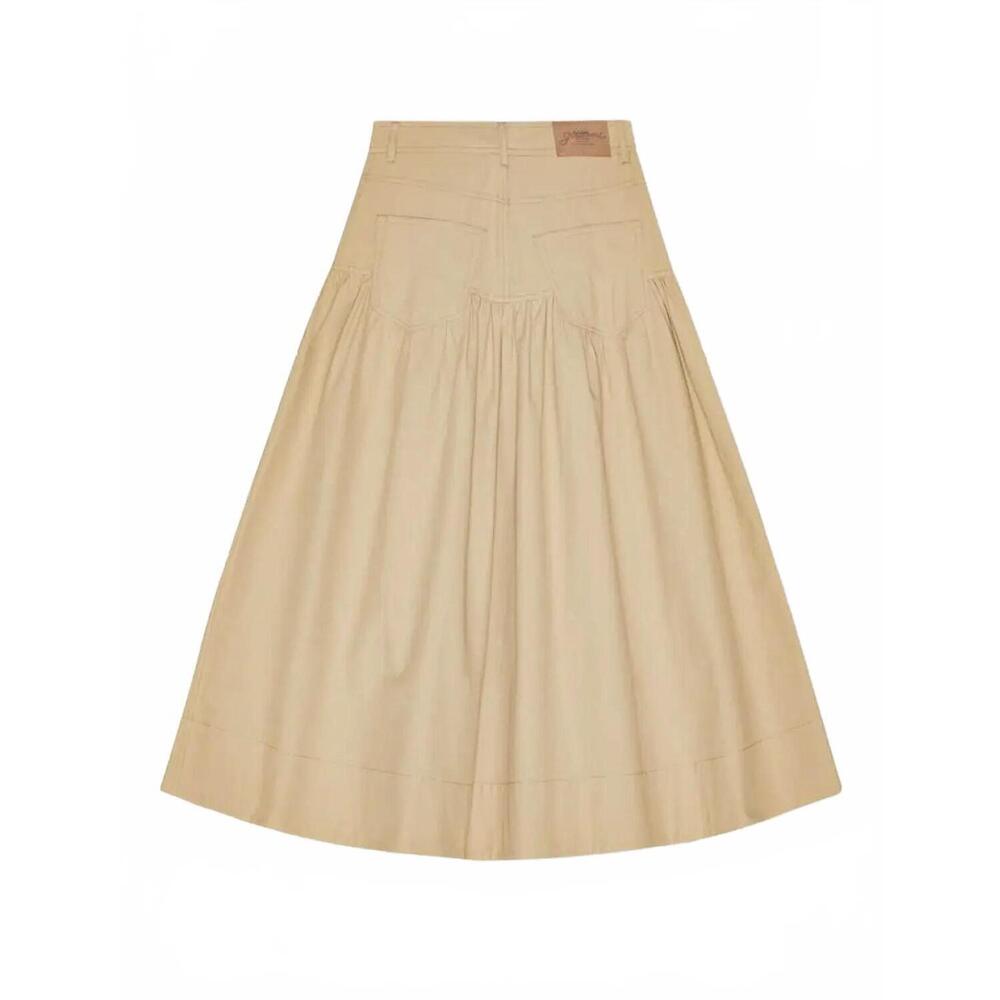 NEW GANNI classic summer suiting long skirt in pale khaki - Picture 4 of 4